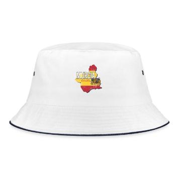 Murcia Spanien Landkarte Vintage Paella Souvenir - Bucket Hat - Weiß/Navy - Vorne