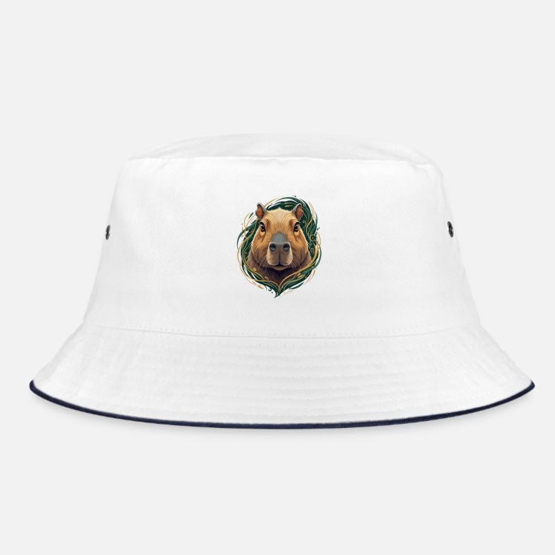 Capybara in an ornamental frame Bucket Hat