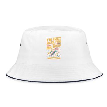 I'm just here for the mic drop - Bucket Hat - white/navy - Front