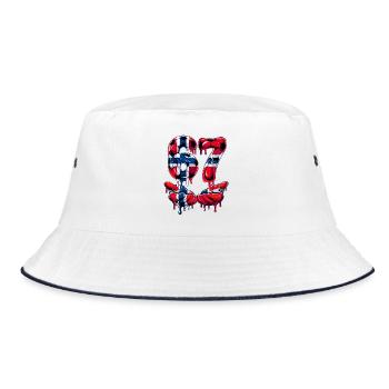 Fußball 67 Meme für Jungen Kinder 67 sechs sieben 6 7 - Bucket Hat - Weiß/Navy - Vorne