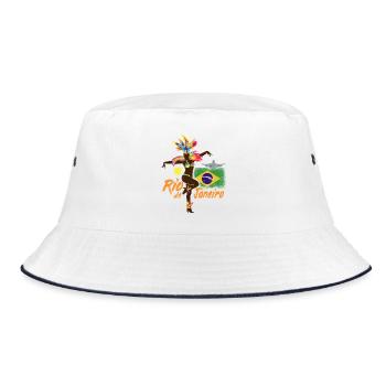 Rio de Janeiro Brasilien Vintage Samba Tänzerin - Bucket Hat - Weiß/Navy - Vorne