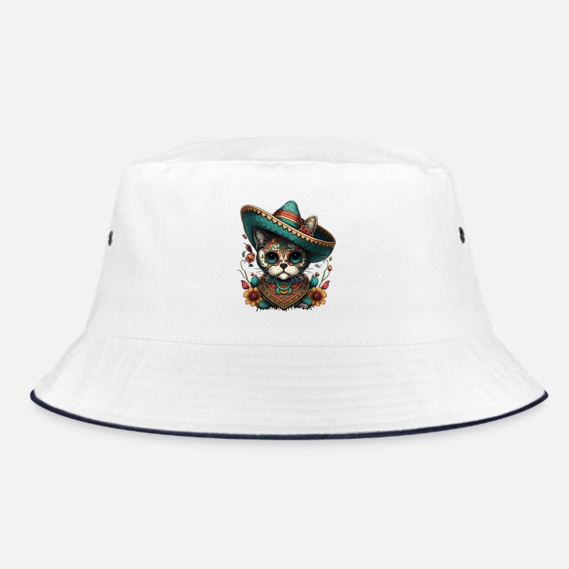 Sombrero Sucre Crâne Chat Mexican Cinco de Mayo Bob