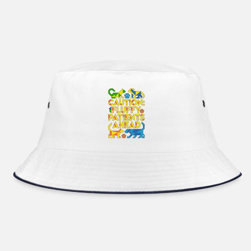 Vet Tech Caution Fluffy Patients Veterinary Clinic Bucket Hat