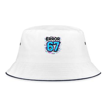 Idée de cadeau Error 67 Six Seven Glitch Cyber Meme - Bob - blanc/marine - Devant
