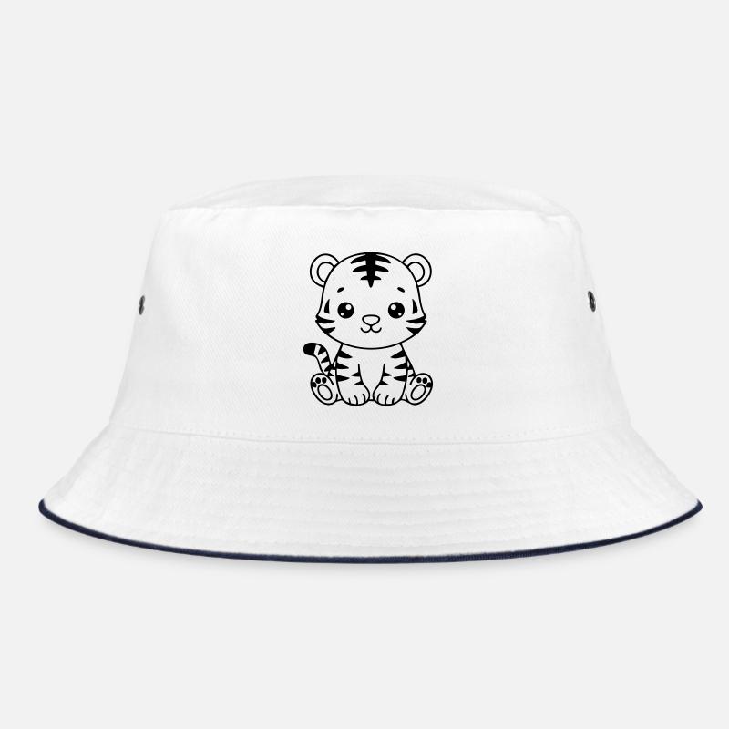 Petit tigre mignon – Petit noir et blanc - Bob - blanc/marine