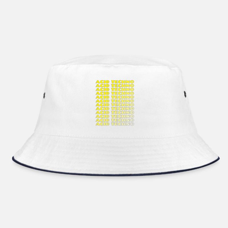 Acid Techno Repeat Neon - Bucket Hat - Weiß/Navy