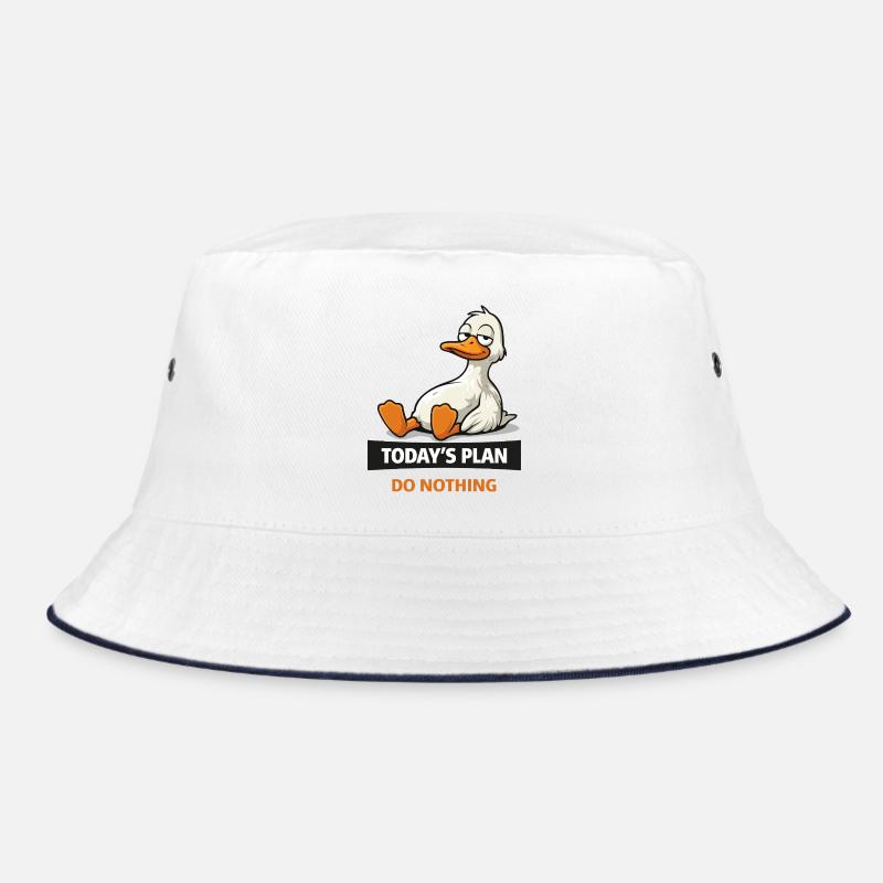 Der heutige Plan: Nichts Ducken - Bucket Hat - Weiß/Navy