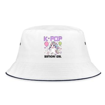 Fille d’anniversaire de K Pop - Bob - blanc/marine - Devant