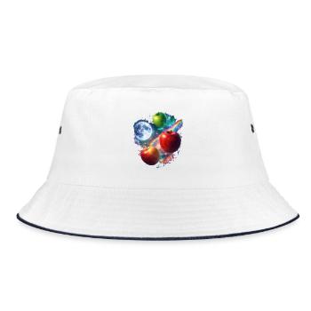 Cosmic Apple Worlds - Bucket Hat - white/navy - Front