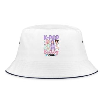 K-Pop Birthday Squad - Bucket Hat - Weiß/Navy - Vorne