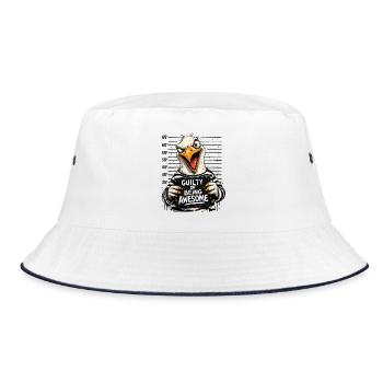 Freche Möwe Spruch Norddeutscher Humor - Bucket Hat - Weiß/Navy - Vorne