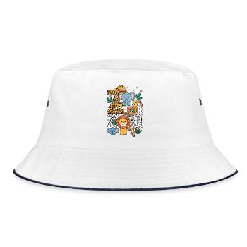 Z Is For Zoo Animals Zoo Party Jungle Zoo Birthday - Bucket Hat - white/navy - Front