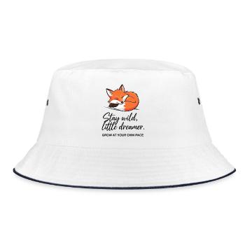 Fox Dreamer: Stay Wild Message - Bucket Hat - white/navy - Front