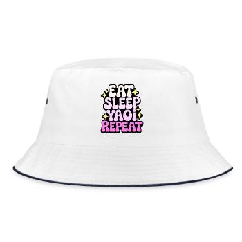 Eat Sleep Yaoi Repeat - Bucket Hat - Weiß/Navy - Vorne