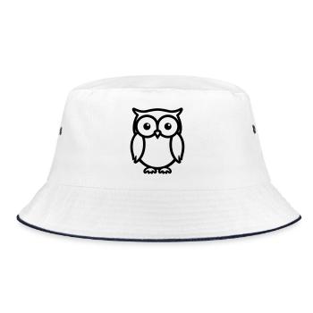 owl - Bucket Hat - white/navy - Front