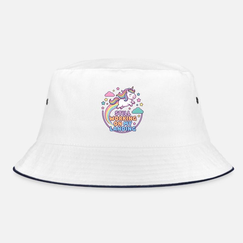 Einhorn Regenbogen mit Still Working On My Landing Bucket Hat