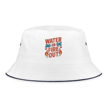 Fire Engineer Water In Fire Out Pump Operator - Bucket Hat - Weiß/Navy - Vorne