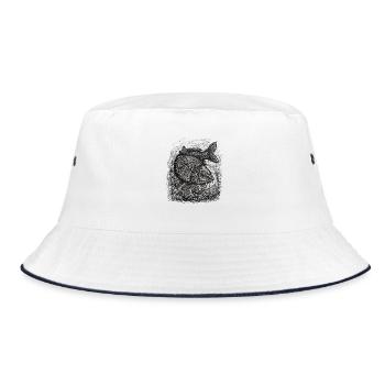 Karpfen Angeln Design – Carp Fishing Art - Bucket Hat - white/navy - Front
