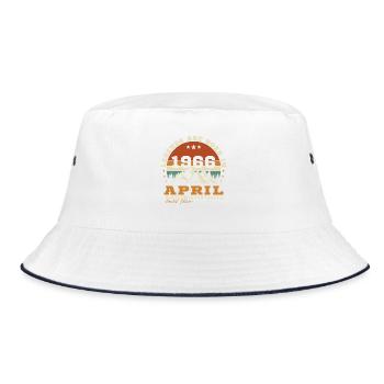 April 1966 Vintage-Geburtstagsgeschenk - Bucket Hat - Weiß/Navy - Vorne