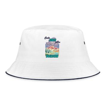 coole Jungs gehen Bouldern - Bucket Hat - Weiß/Navy - Vorne