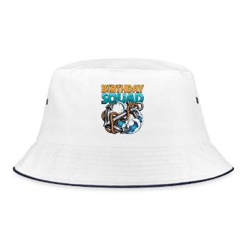 Birthday Squad Beach Sommer-Kreuzfahrtanker - Bucket Hat - Weiß/Navy - Vorne