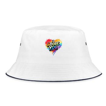 I Adore You Colorful Love Message Graffiti - Bucket Hat - white/navy - Front