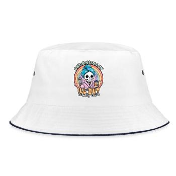 Fibromyalgia Awareness Chronically Ill Skeleton - Bucket Hat - white/navy - Front