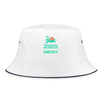 Trigeminusneuralgie - Bucket Hat - Weiß/Navy - Vorne