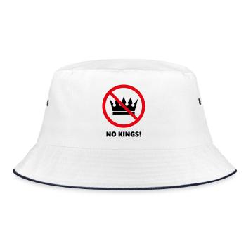 No Kings! (Protest Design / POS 2C) - Bucket Hat - white/navy - Front