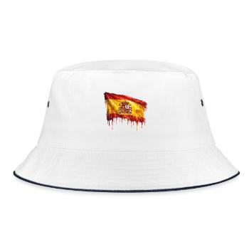 Dribbling Spain Flag Art - Bucket Hat - white/navy - Front