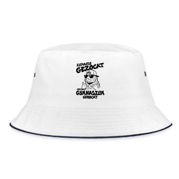 Zuhause gezockt Gymnasium gerockt Capybara Abitur - Bucket Hat - Weiß/Navy - Vorne