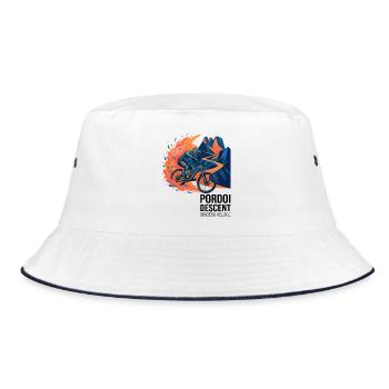 Pordoi Descent MTB Fast Action Modern Vector Art - Bucket Hat - white/navy - Front