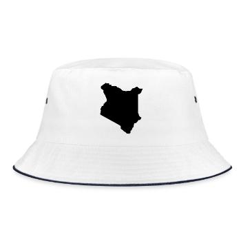 Kenya map - Bucket Hat - white/navy - Front