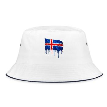 Icelandic flag colorful color - Bucket Hat - white/navy - Front
