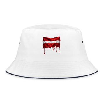 Latvian flag colorful color - Bucket Hat - white/navy - Front