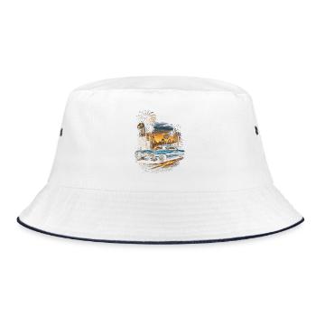 Lowrider Auto - Bucket Hat - Weiß/Navy - Vorne