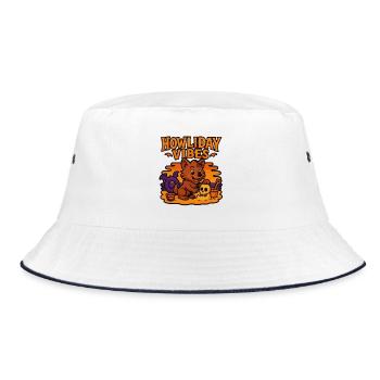 Howliday Vibes Cute Werewolf Summer Halloween - Bucket Hat - Weiß/Navy - Vorne