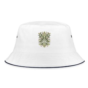 Leaves Mandala Green - Bucket Hat - white/navy - Front