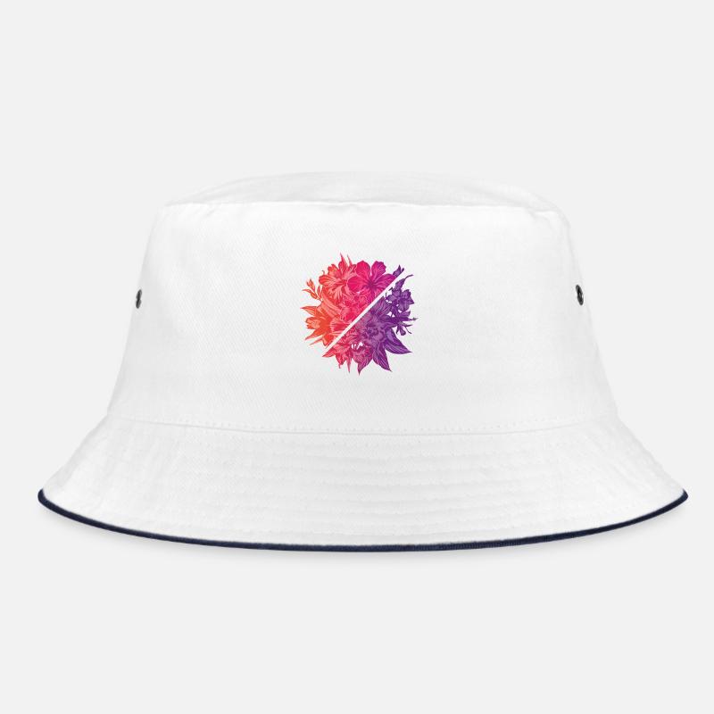 Flowers & Rainbow Diagonal Bucket Hat