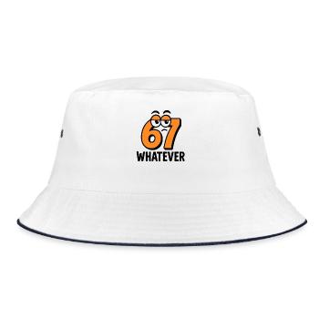 Six Seven Whatever Italian Brainrot Humor Meme - Bucket Hat - white/navy - Front