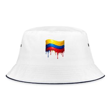 Colombian flag colors drop - Bucket Hat - white/navy - Front