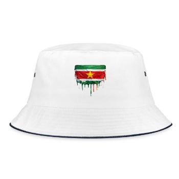 Art de la chute du drapeau du Suriname - Bob - blanc/marine - Devant