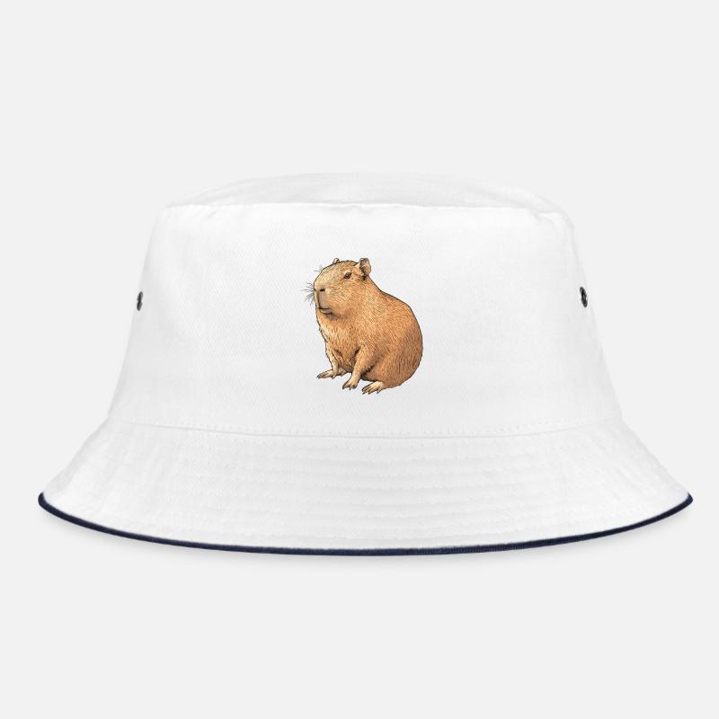 Kapibara Drawing in Brown Tone Bucket Hat