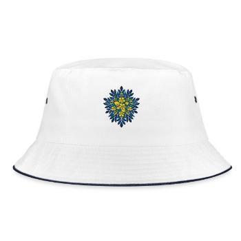 Mandala de la Constellation Florale Bleu-Jaune - Bob - blanc/marine - Devant