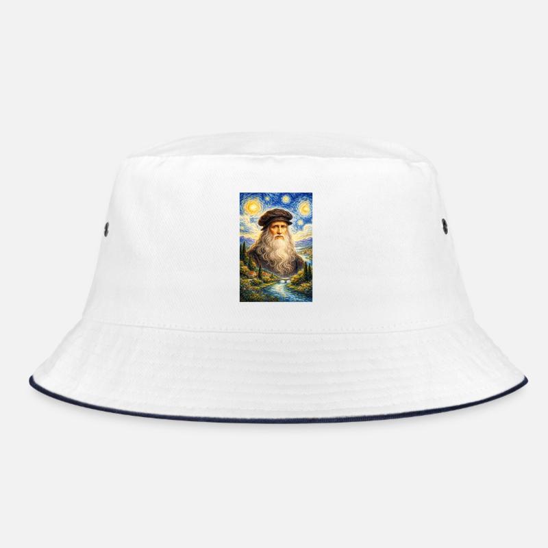 Leonardo da Vinci Starry Night Bucket Hat