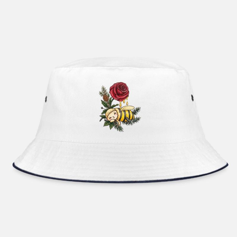 Honey Bee Dreaming Among Roses Bucket Hat