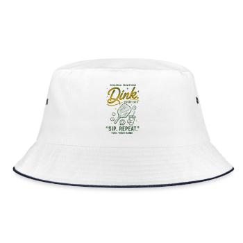 Pickleball Funny Player Dink Sip Repeat Love - Bucket Hat - white/navy - Front