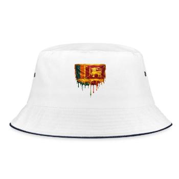 Sri Lanka flag in flowing colours - Bucket Hat - white/navy - Front