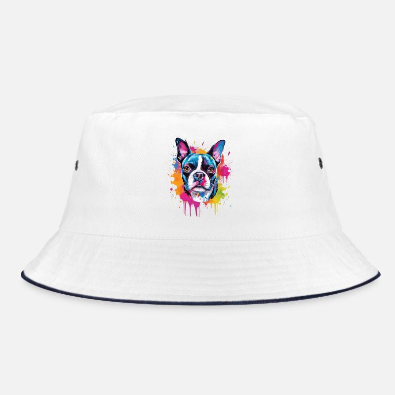 Bunte Boston Terrier Dog Splash Art Bucket Hat