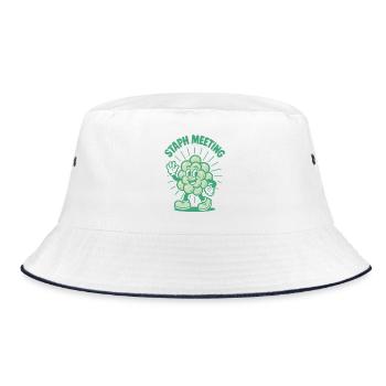 Staph Review | Microbiology Humor - Bucket Hat - white/navy - Front